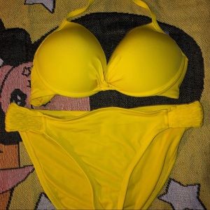 yellow high waisted bikini